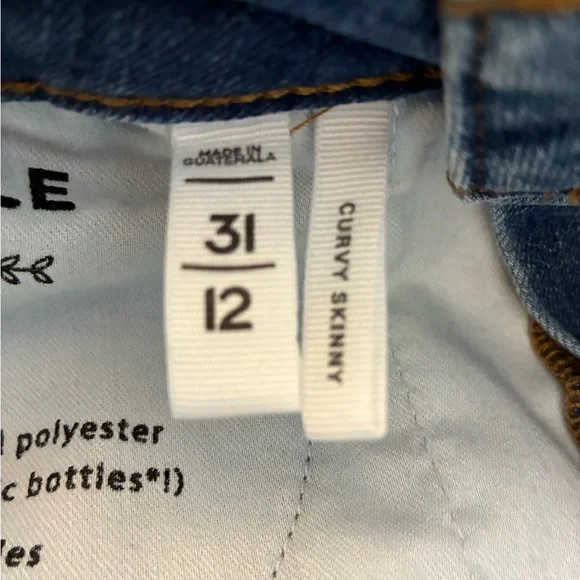 LOFT Frayed Hem Blue Skinny Jeans - Picture 6 of 10